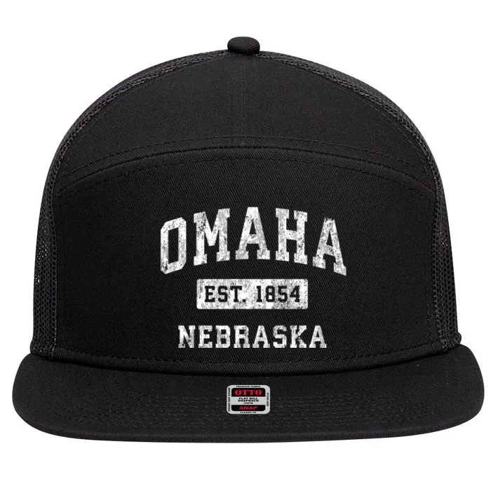 Omaha Nebraska Ne Vintage Established Sports 7 Panel Mesh Trucker Snapback Hat