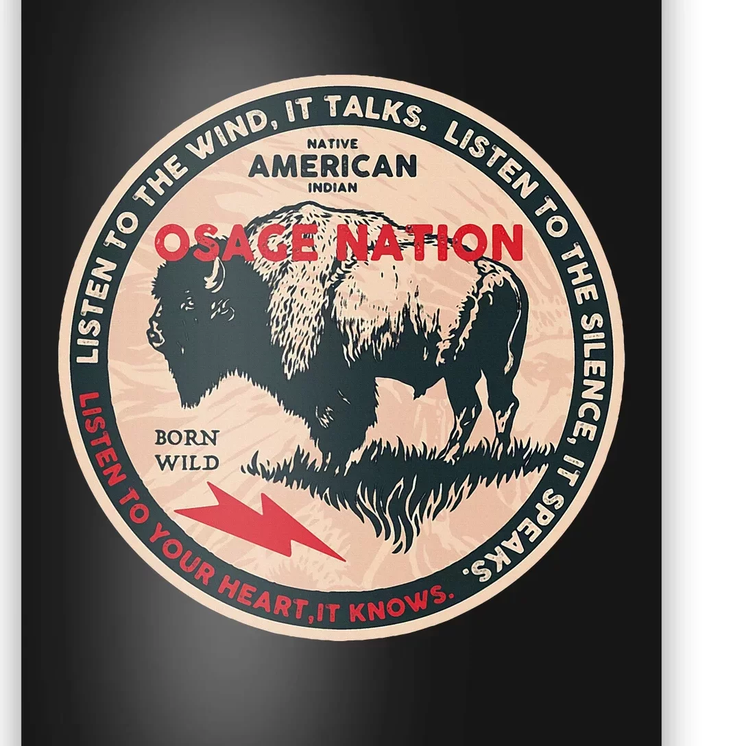 Osage Nation Native American Indian Born Freedom Wild Buffal Poster