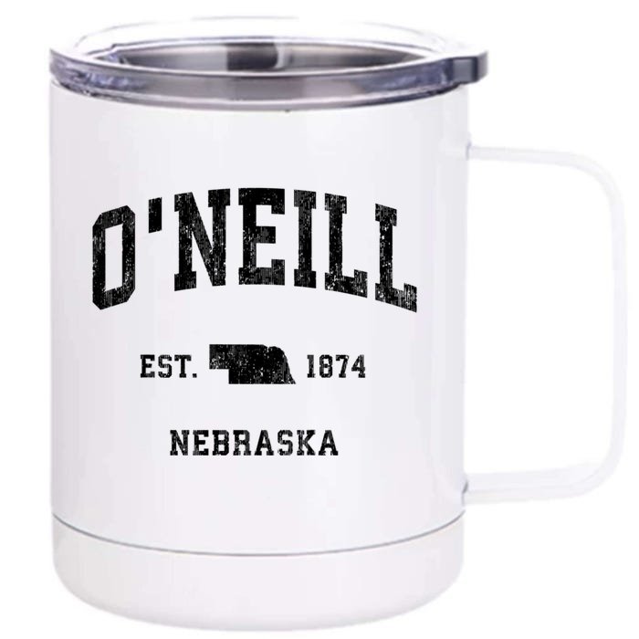 ONeill Nebraska Ne Vintage Athletic Front & Back 12oz Stainless Steel Tumbler Cup