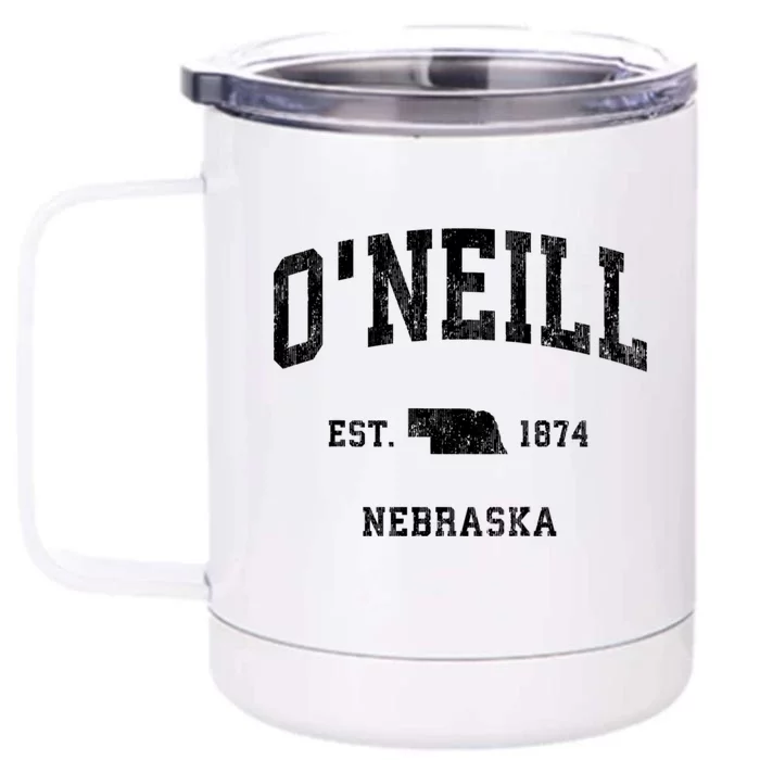 ONeill Nebraska Ne Vintage Athletic Front & Back 12oz Stainless Steel Tumbler Cup