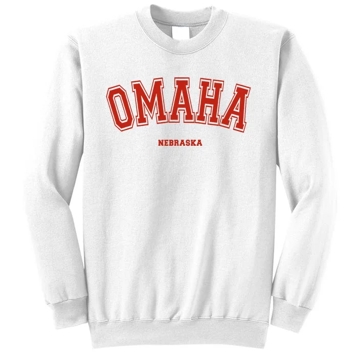 Omaha Nebraska Ne Red Letter Graphic On Omaha Sweatshirt