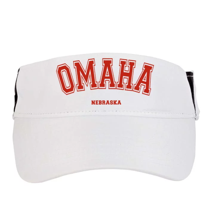 Omaha Nebraska Ne Red Letter Graphic On Omaha Adult Drive Performance Visor