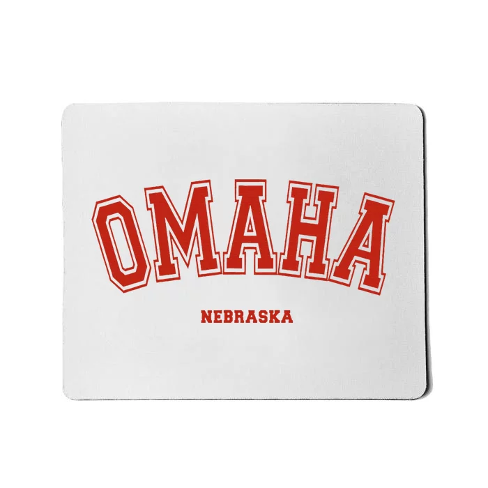 Omaha Nebraska Ne Red Letter Graphic On Omaha Mousepad