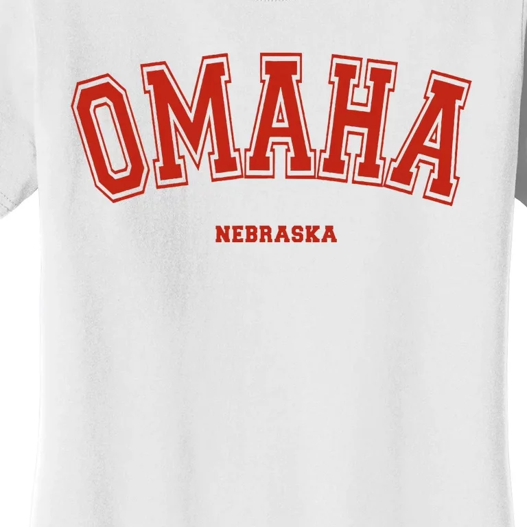 Omaha Nebraska Ne Red Letter Graphic On Omaha Women's T-Shirt