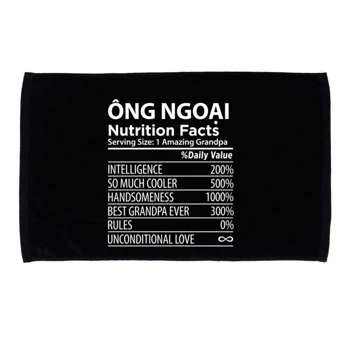 Ong Ngoai Nutrition Facts Vietnamese Grandpa Gift Microfiber Hand Towel