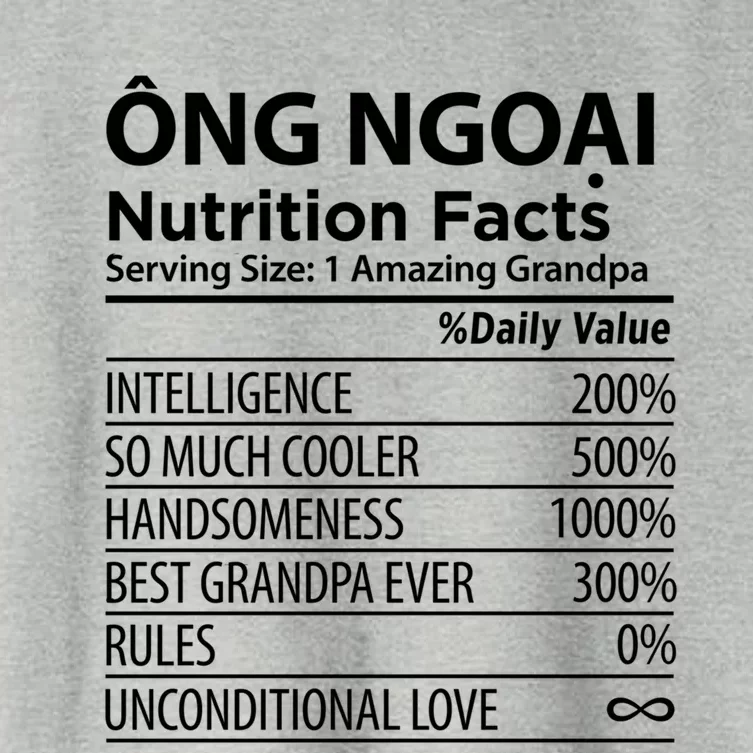 Ong Ngoai Nutrition Facts Vietnamese Grandpa Gift Women's Crop Top Tee