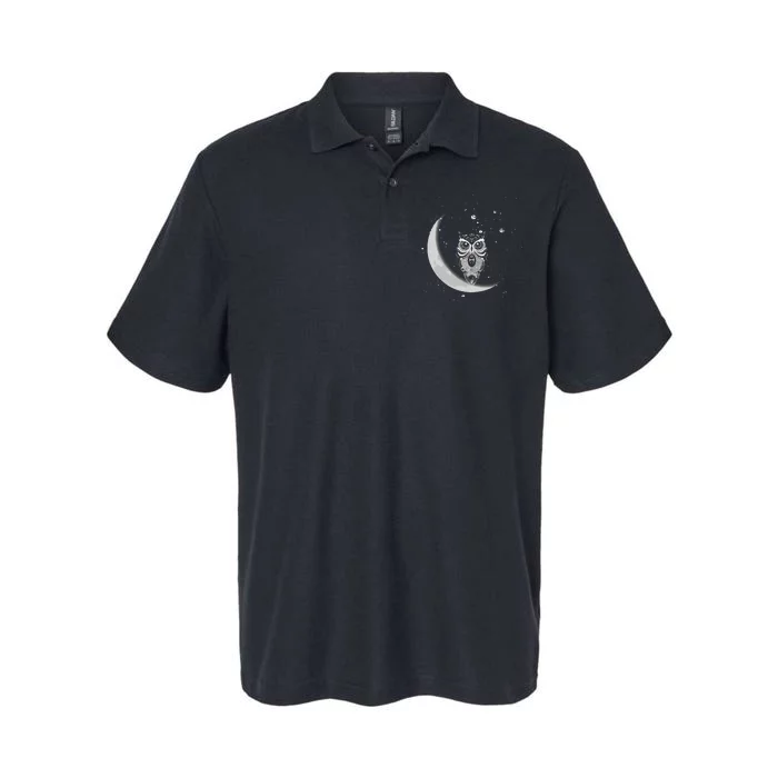 Owls Night Owls Owl At Night On Moon At Night Sky Softstyle Adult Sport Polo