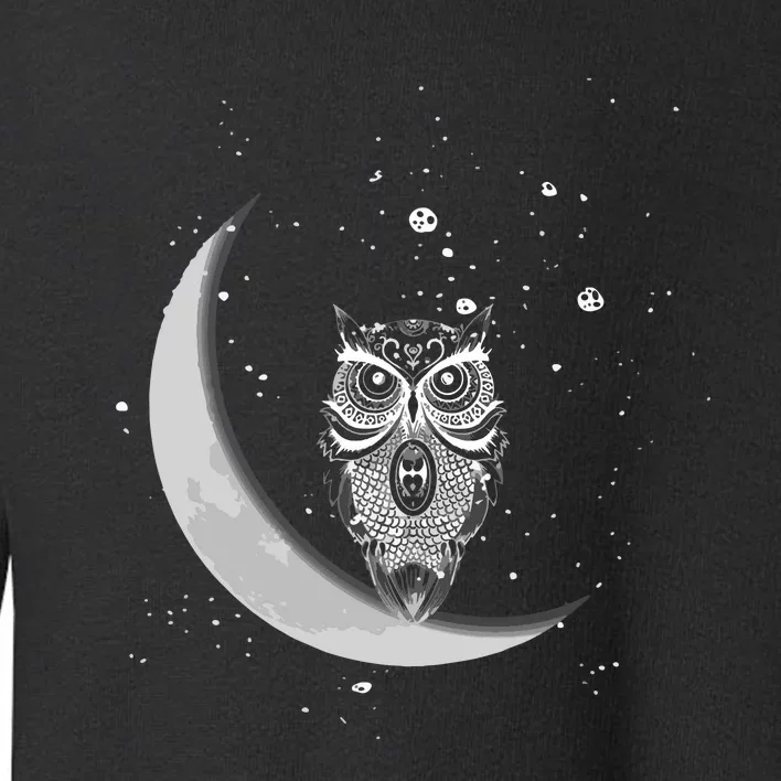 Owls Night Owls Owl At Night On Moon At Night Sky Toddler Sweatshirt