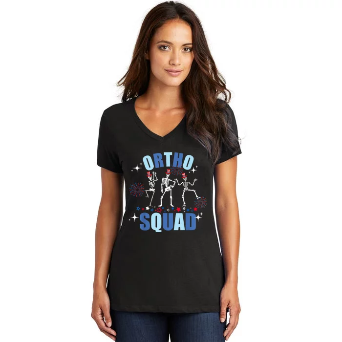 Ortho Nurse Ortho Squad Crew 4th Of July Women's V-Neck T-Shirt