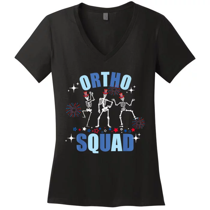 Ortho Nurse Ortho Squad Crew 4th Of July Women's V-Neck T-Shirt