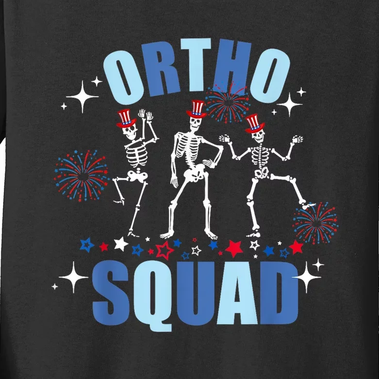 Ortho Nurse Ortho Squad Crew 4th Of July Kids Long Sleeve Shirt