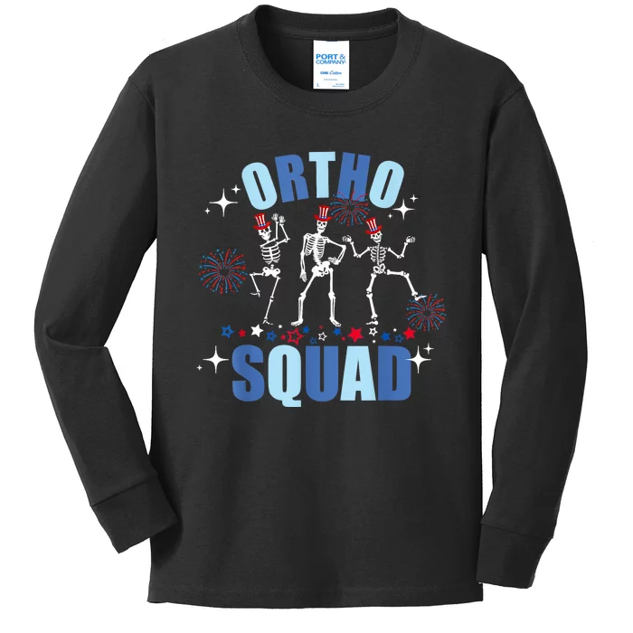 Ortho Nurse Ortho Squad Crew 4th Of July Kids Long Sleeve Shirt