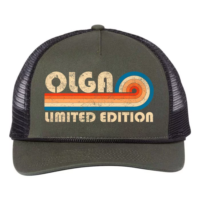 OLGA Name Personalized Funny Retro Vintage Birthday Premium Retro Rope Trucker Hat Cap