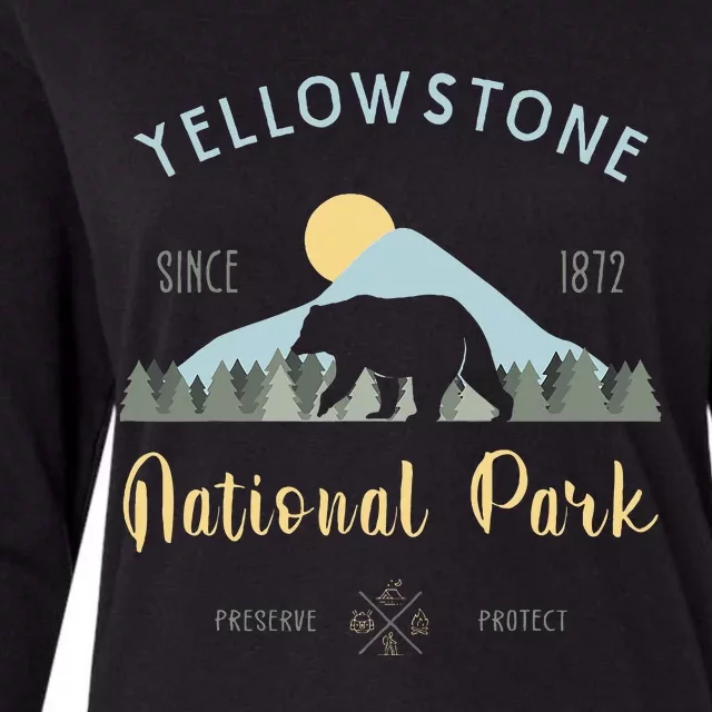 Outdoor National Park Yellowstone National Park Womens Cotton Relaxed Long Sleeve T-Shirt