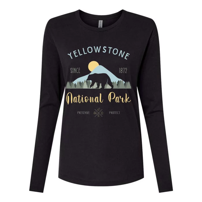 Outdoor National Park Yellowstone National Park Womens Cotton Relaxed Long Sleeve T-Shirt