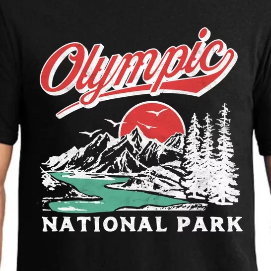 Olympic National Park Retro 80's Mountains Graphic Pajama Set