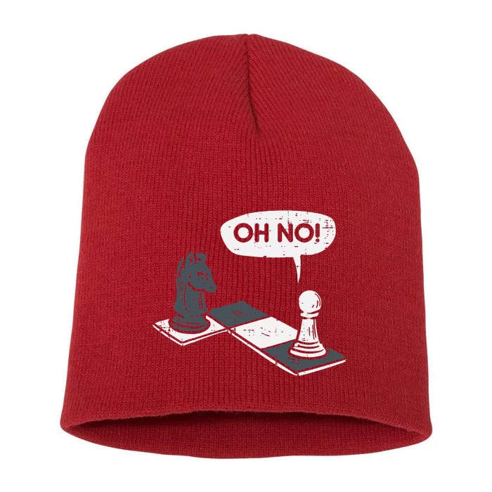 Oh No Pawn Knight Chess Game Player Master Short Acrylic Beanie