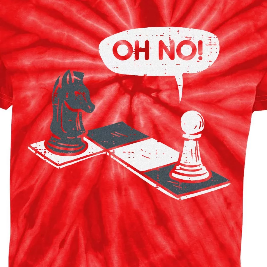 Oh No Pawn Knight Chess Game Player Master Kids Tie-Dye T-Shirt