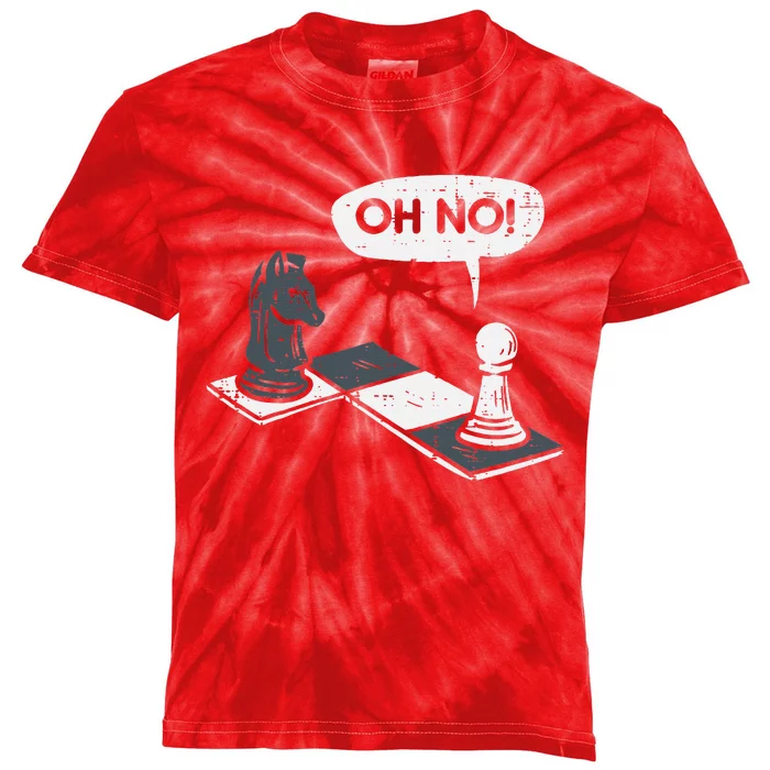 Oh No Pawn Knight Chess Game Player Master Kids Tie-Dye T-Shirt