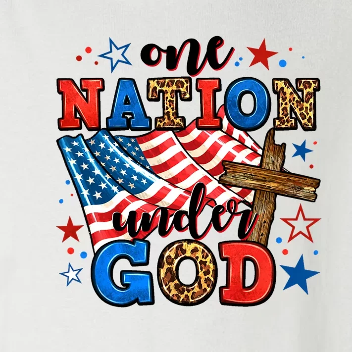 One Nation Patriotic Under God Flag 4th Of July Christian Toddler Long Sleeve Shirt