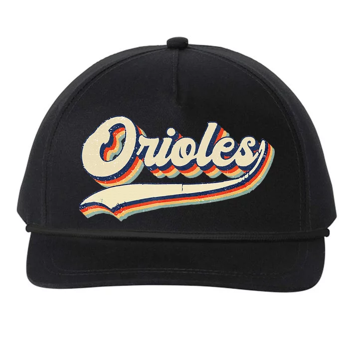 Orioles Name Retro Vintage Snapback Five-Panel Rope Hat