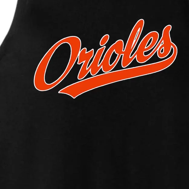 Orioles Name Retro Ladies Tri-Blend Wicking Tank