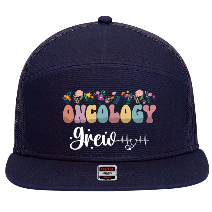 Oncology Nurse Squad Oncology Nurse Team Oncology Departt Cool Gift 7 Panel Mesh Trucker Snapback Hat