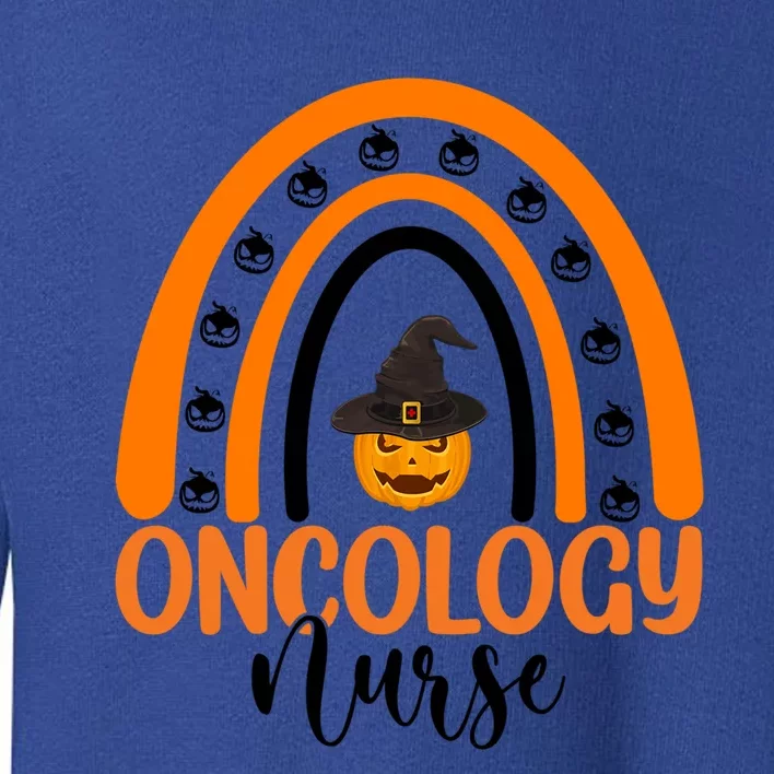 Oncology Nurse Spooky Halloween Pumpkin Rainbow Nursing Gift Toddler Sweatshirt