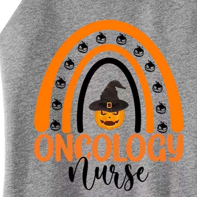 Oncology Nurse Spooky Halloween Pumpkin Rainbow Nursing Gift Women’s Perfect Tri Rocker Tank