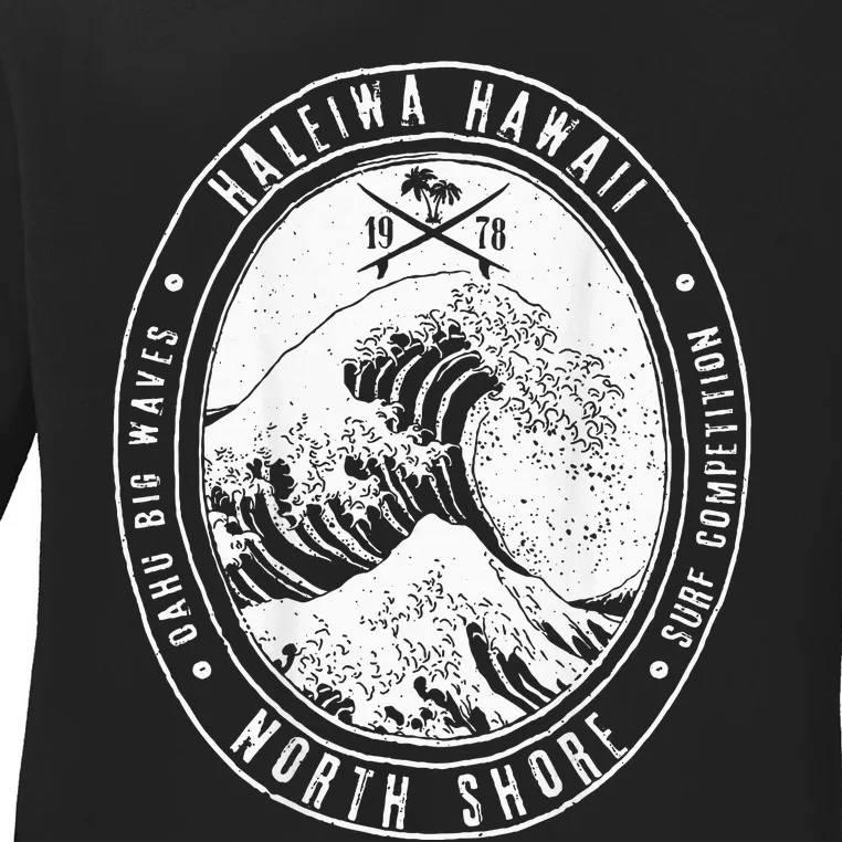 Oahu North Shore Surf Ladies Long Sleeve Shirt