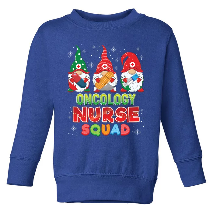 Oncology Nurse Squad Christmas Gnomes Ugly Sweater Gnome Gift Toddler Sweatshirt