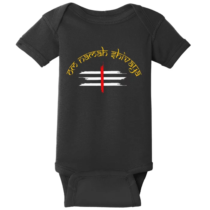 Om Namah Shivaya Tripundra Symbol Of Shiva Baby Bodysuit