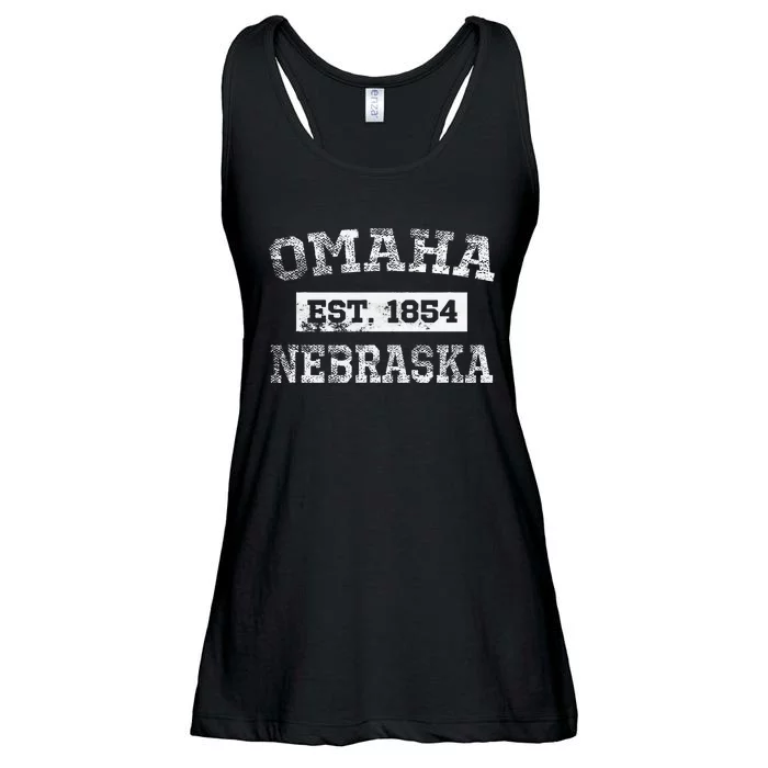 Omaha Nebraska T Est. 1854 Distressed Ladies Essential Flowy Tank