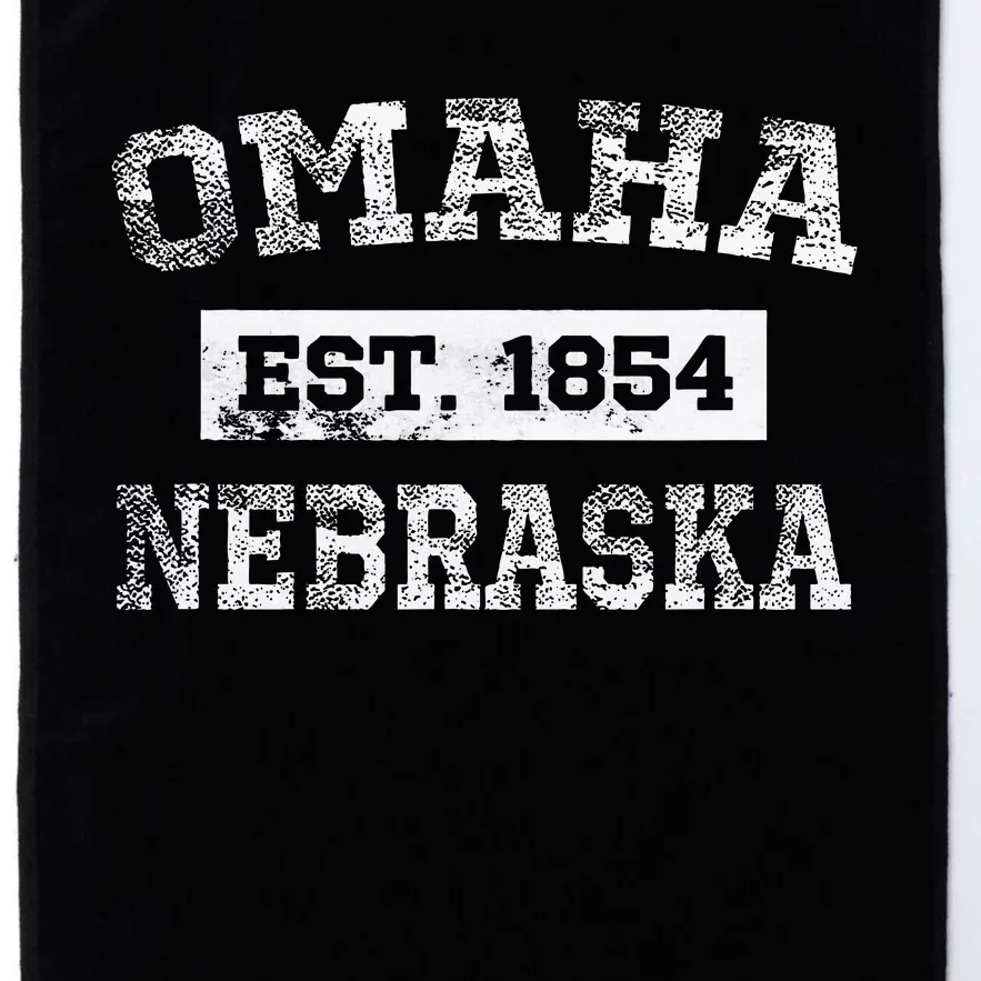 Omaha Nebraska T Est. 1854 Distressed Platinum Collection Golf Towel