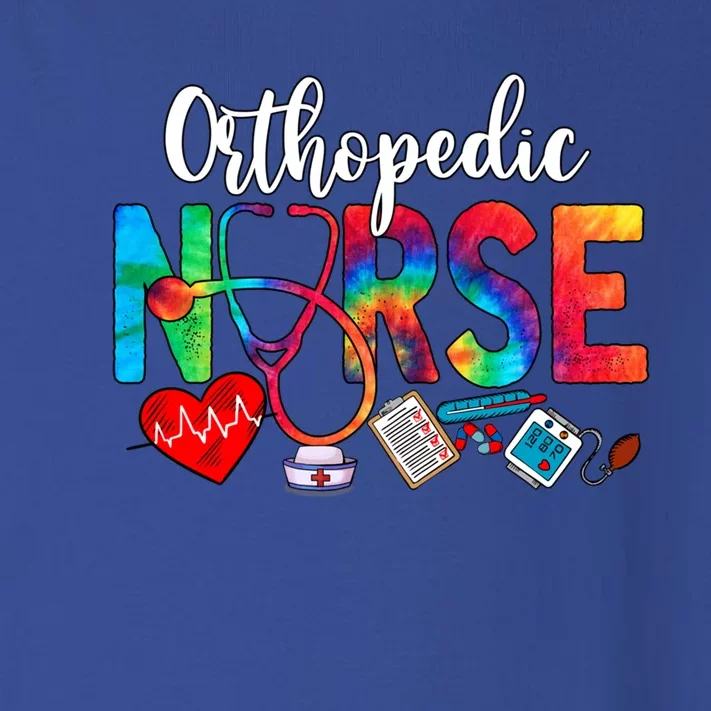 Orthopedic Nurse Tie Dye Love Heart Stethoscope Nurse Great Gift Toddler Long Sleeve Shirt