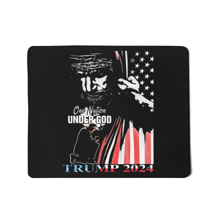 One Nation Under God Trump 2024 God Mousepad