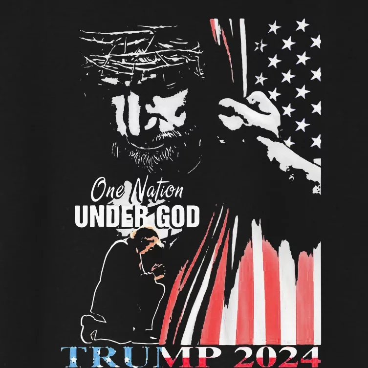 One Nation Under God Trump 2024 God Women's Crop Top Tee