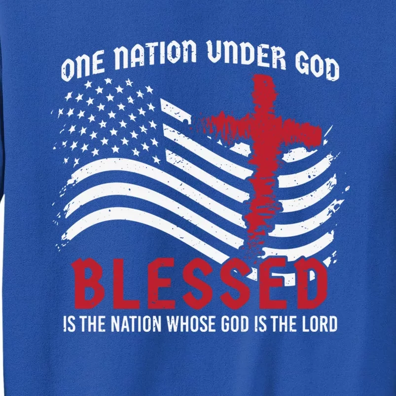 One Nation Under God Christian Usa Patriot Believer Gift Tall Sweatshirt