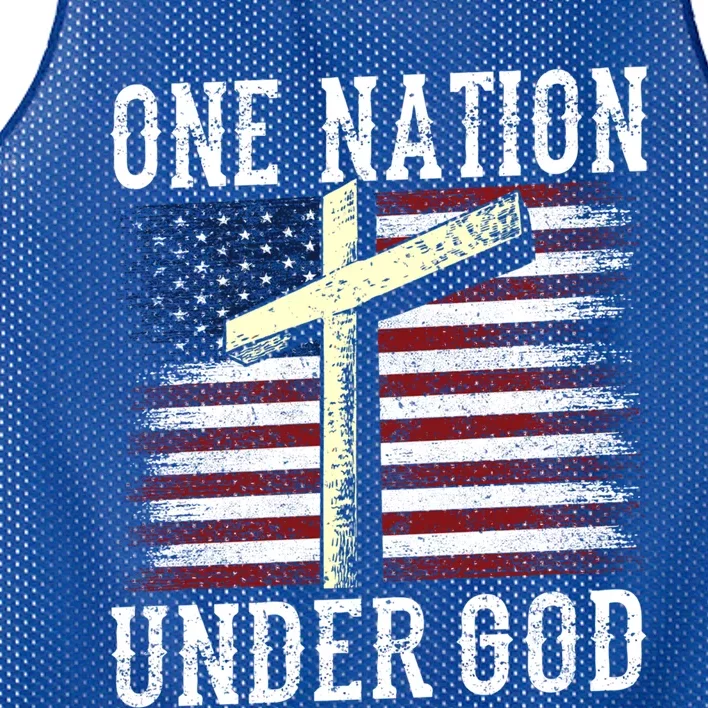 One Nation Under God America American Us Usa Patriotic Us Gift Mesh Reversible Basketball Jersey Tank