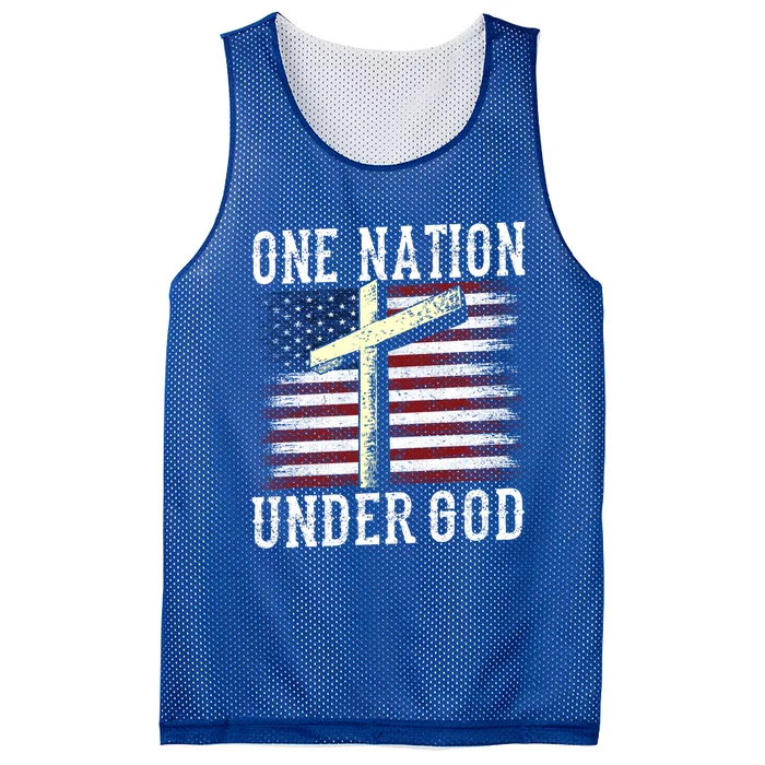 One Nation Under God America American Us Usa Patriotic Us Gift Mesh Reversible Basketball Jersey Tank