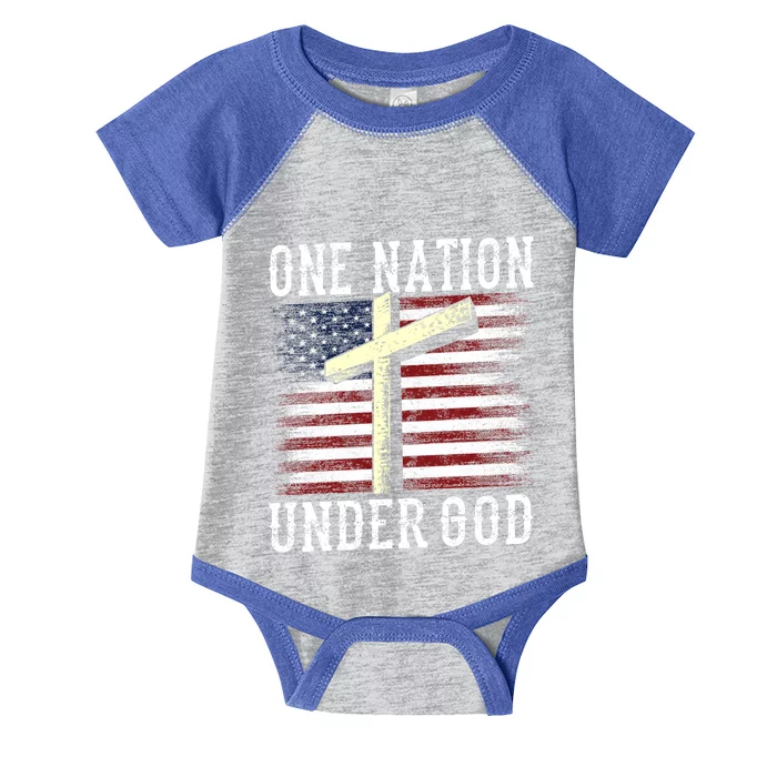 One Nation Under God America American Us Usa Patriotic Us Gift Infant Baby Jersey Bodysuit