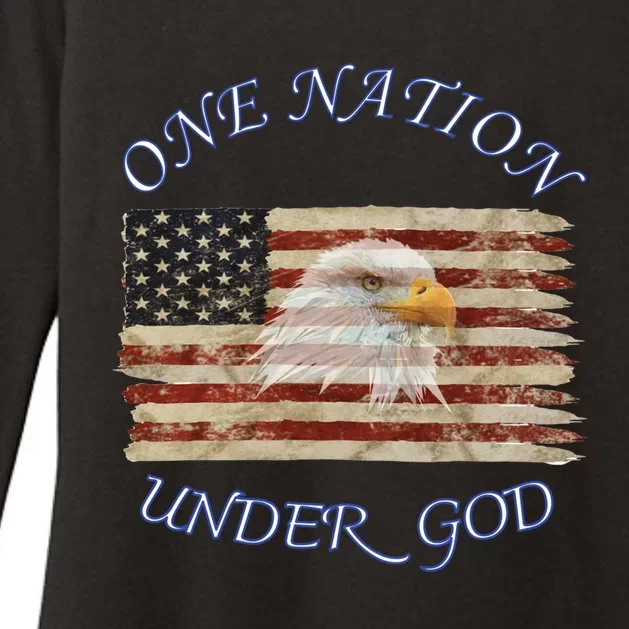 One Nation Under God Flag Christian Gift Womens CVC Long Sleeve Shirt