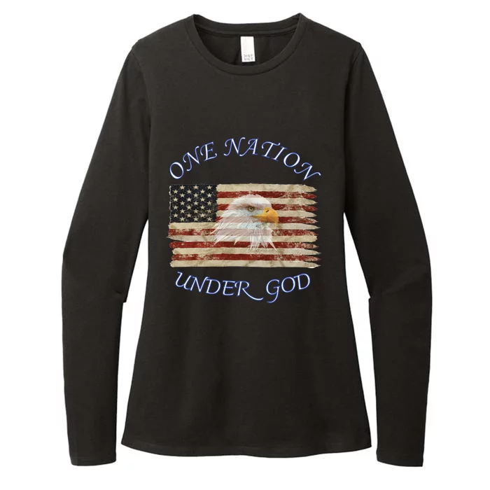 One Nation Under God Flag Christian Gift Womens CVC Long Sleeve Shirt