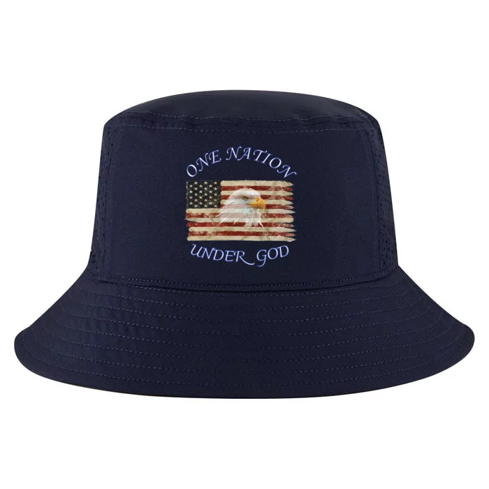 One Nation Under God Flag Christian Gift Cool Comfort Performance Bucket Hat