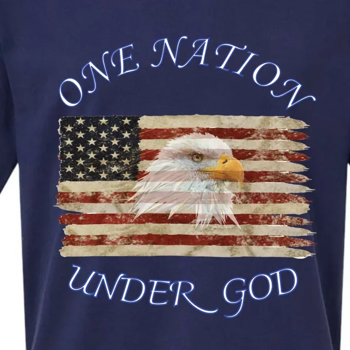 One Nation Under God Flag Christian Gift Sueded Cloud Jersey T-Shirt