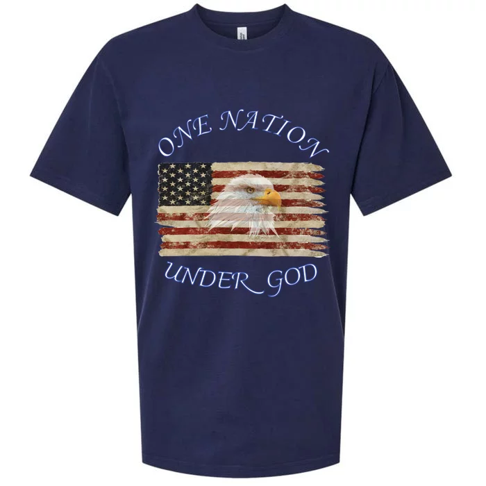 One Nation Under God Flag Christian Gift Sueded Cloud Jersey T-Shirt