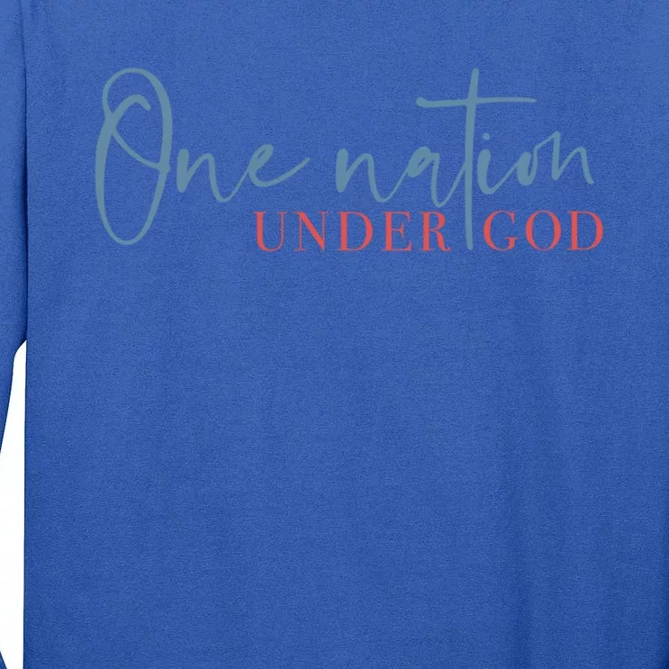 One Nation Under God American Cross Gift Tall Long Sleeve T-Shirt