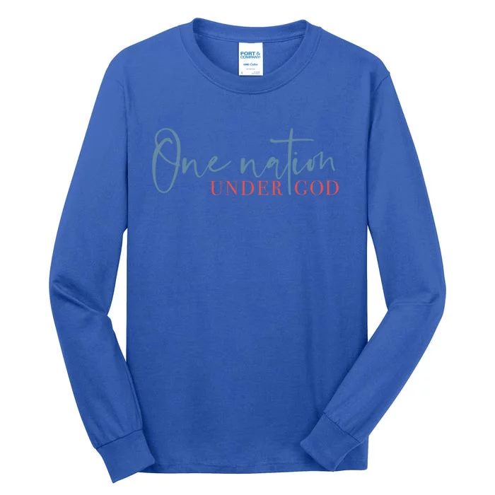 One Nation Under God American Cross Gift Tall Long Sleeve T-Shirt