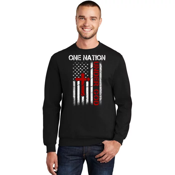 One Nation Under God American Christian Flag Sweatshirt