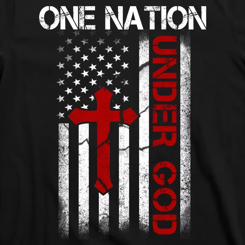 One Nation Under God American Christian Flag T-Shirt